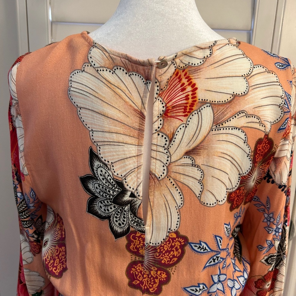 FARM Rio x Anthropologie Topanga Long Sleeve Mini Dress Size S Boho ~ Vacation! - Picture 4 of 4